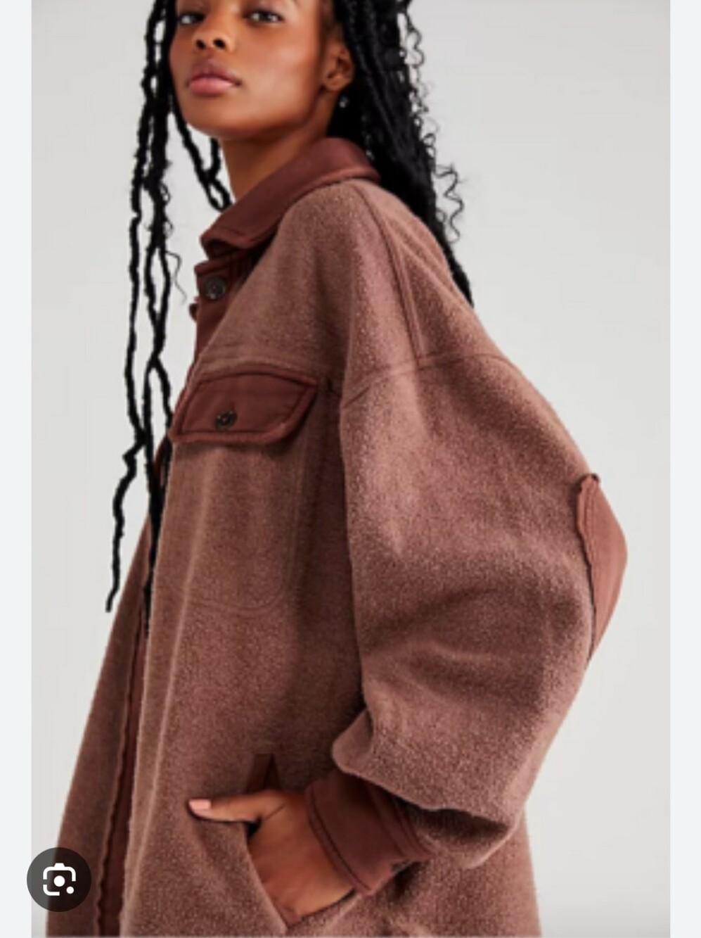 Free People Ruby Fleece Jacket In Burgundy